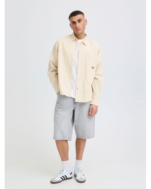 Solid Langarmhemd Sdumstead in Natural für Herren