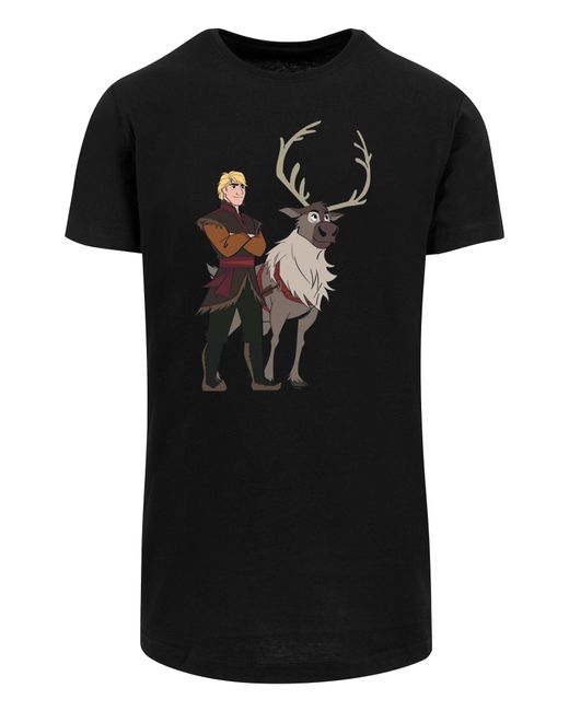 F4NT4STIC T-Shirt Disney Frozen 2 Sven And Kristoff in Black für Herren