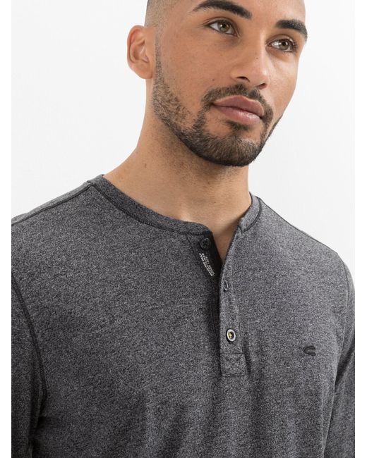 Camel Active Langarm Henleyshirt Aus Nachhaltigen Baumwollmix in Gray für Herren