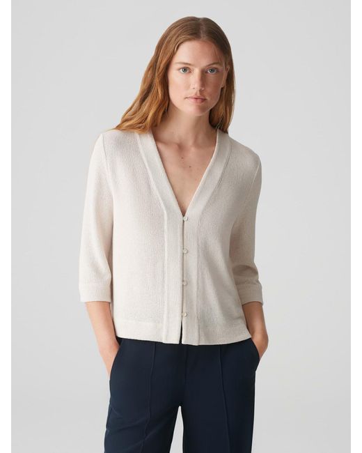 Opus White Strickjacke 'Semipa'