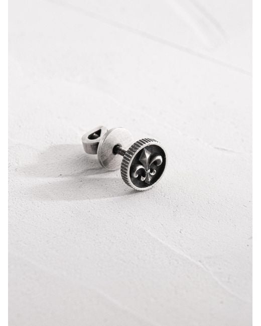 REYTEL Ohrring Fleur De Lis in White für Herren