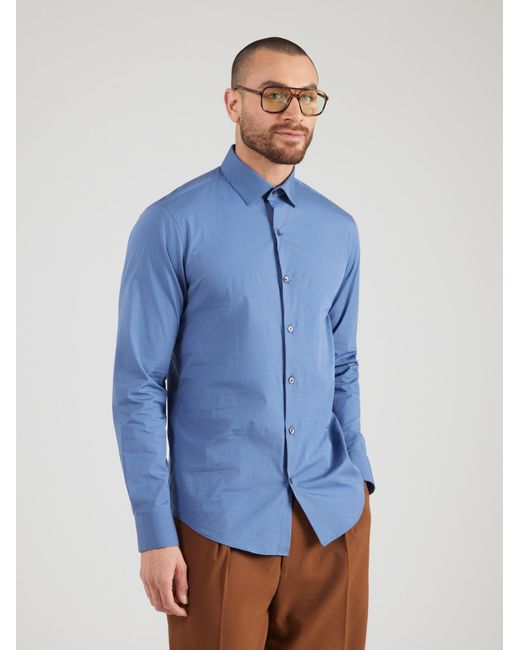 Calvin Klein Hemd Slim Fit Solid Stretch in Blue für Herren