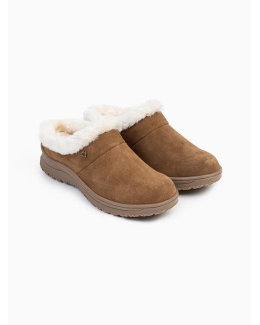 Minnetonka Brown Clogs Emerson