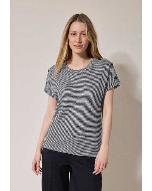Cecil Gray Gestreiftes Strukturshirt