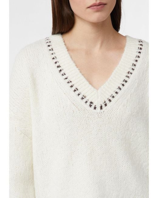 Comma, White Pullover