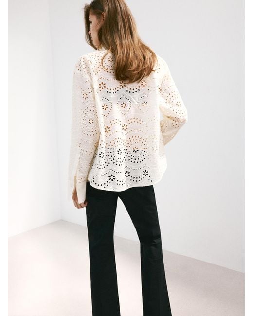 Mango White Bluse Eleonor