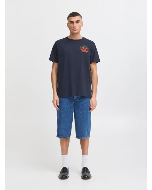 Solid Rundhalsshirt Sdpargav in Blue für Herren