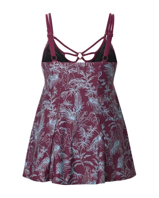 Ulla Popken Purple Badeanzug