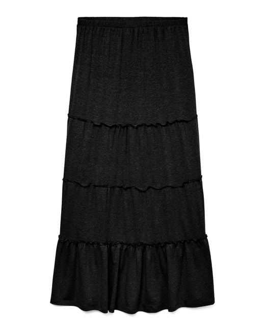 Vero Moda Black Maxirock VMJUNE HW ANKLE SKIRT JRS GA
