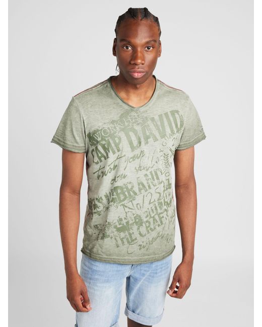 Camp David T-shirt in Green für Herren