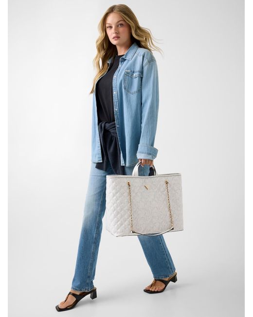 Guess White Shopper Giully