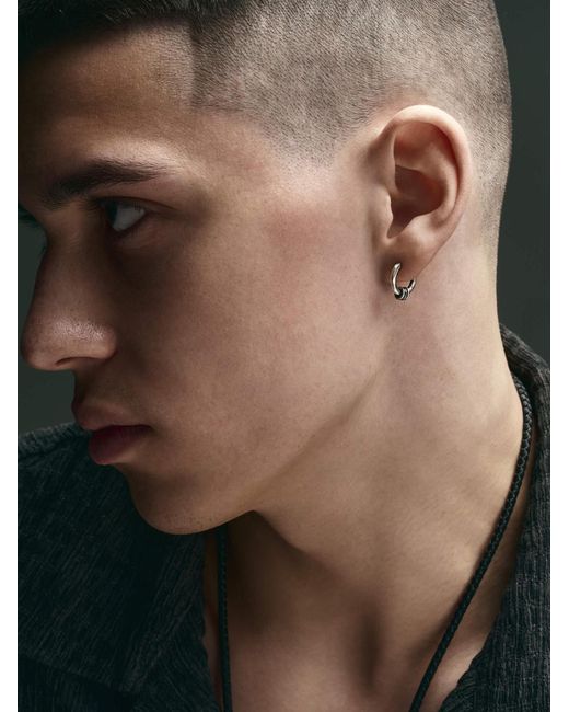 REYTEL Ohrring Bagues in Metallic für Herren