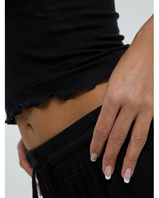 Seamless Basic Black Top Cotton
