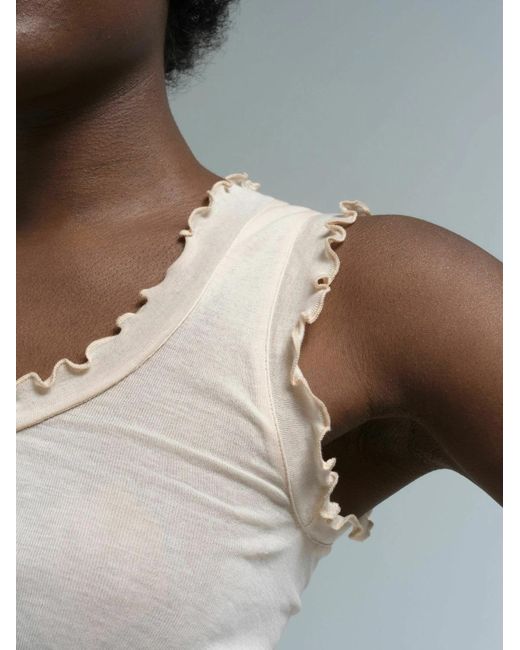 Seamless Basic Natural Top Flounce