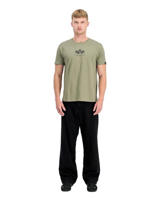 Alpha Industries Shirt Basic Mid Logo in Green für Herren