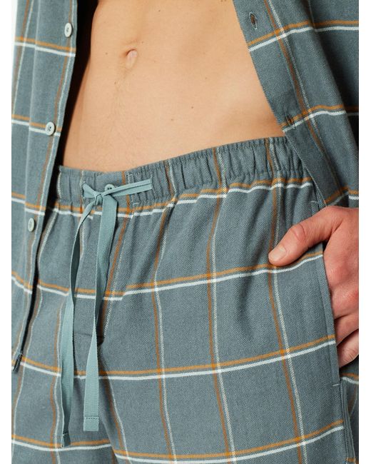 Schiesser Pyjama Selected Premium Warming in Blue für Herren