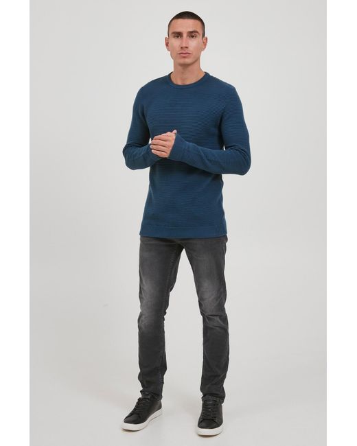 Solid Strickpullover 'nicholas' in Blue für Herren