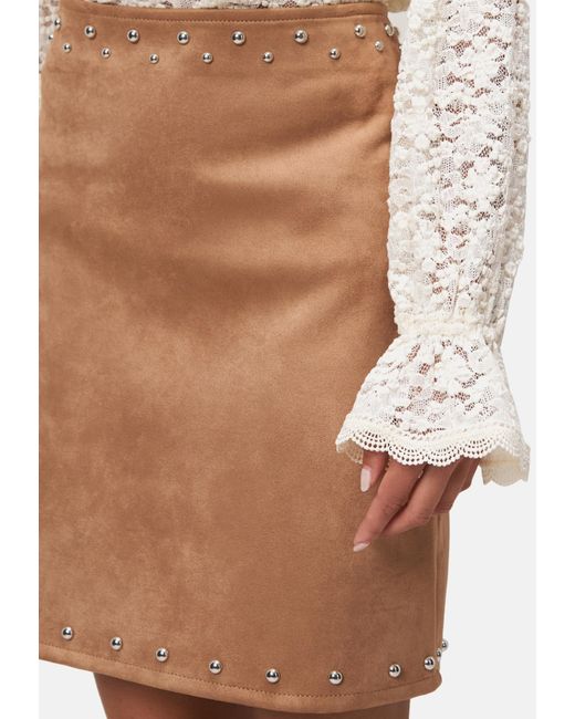 Zero Brown Minirock Lederoptik
