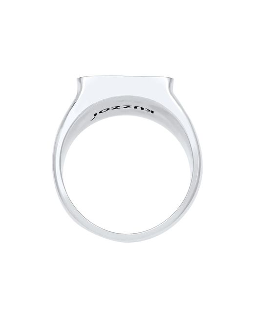 Kuzzoi Ring Anker, Siegelring in Metallic für Herren