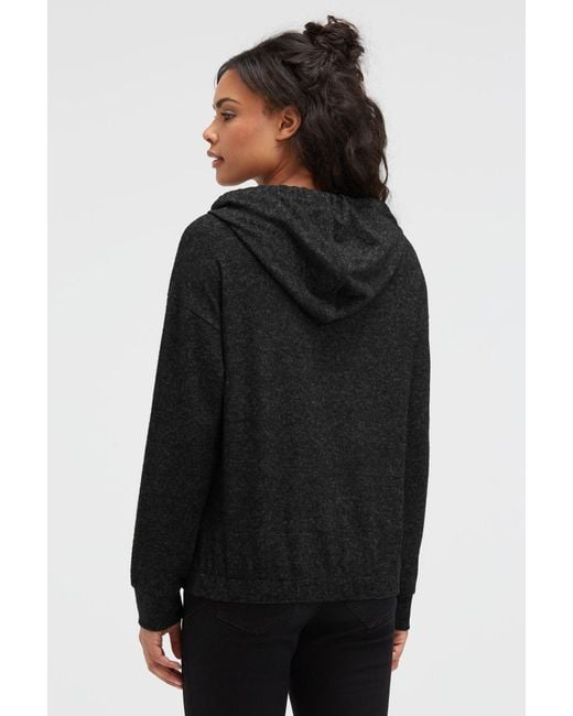 SOCCX Black Hoodie Aus Flauschstrick Mit Glitzer-Print