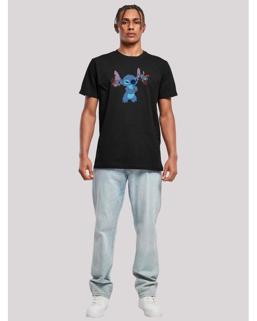 F4NT4STIC T-shirt 'lilo & stitch' in Black für Herren
