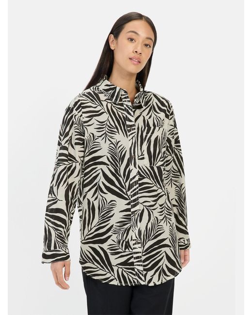 Camel Active Gray Hemdbluse Mit Blumenprint Aus Baumwolle