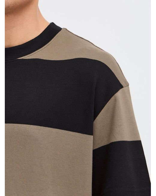 Solid Rundhalsshirt Sdroy in Black für Herren