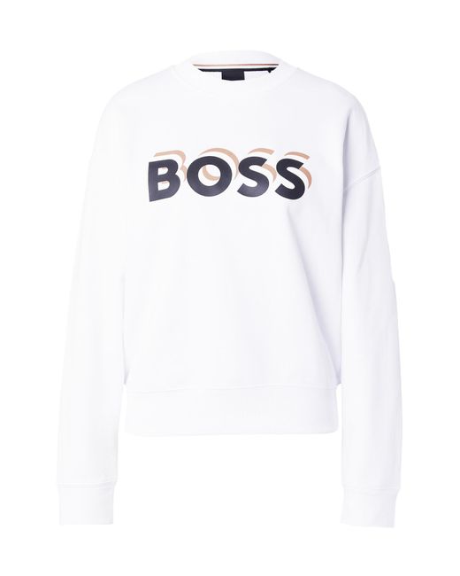 Boss White Sweatshirt 'econa'