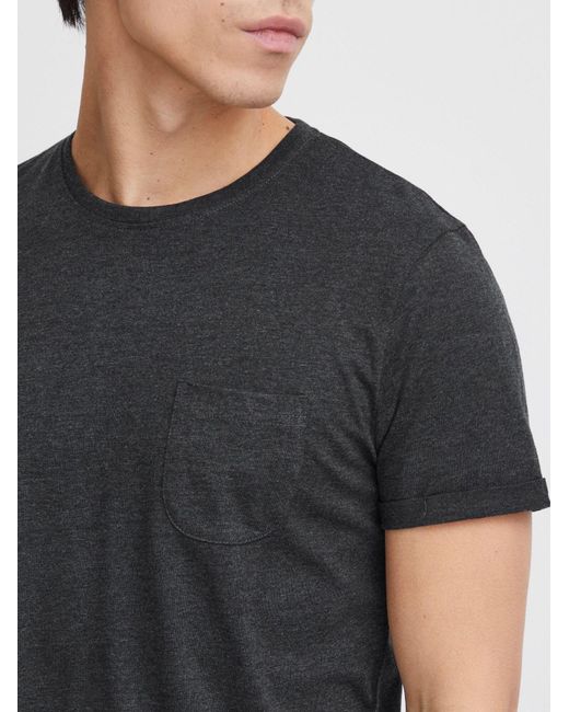 Solid T-Shirt Bob Mit Brusttasche in Black für Herren