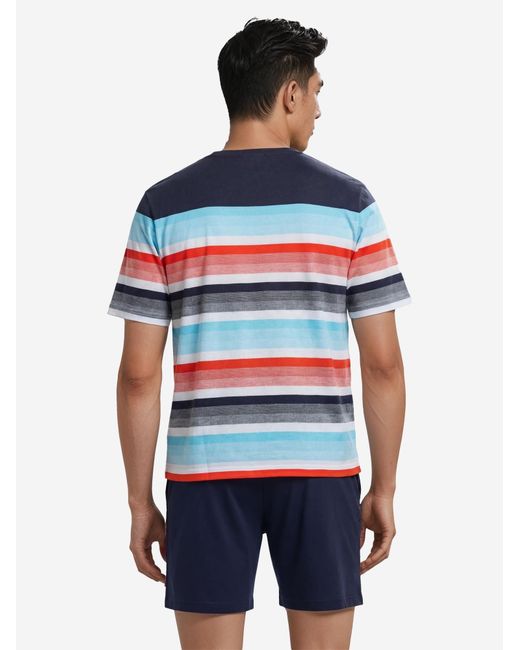 Hajo Pyjama Kurz Klima Komfort in Blue für Herren