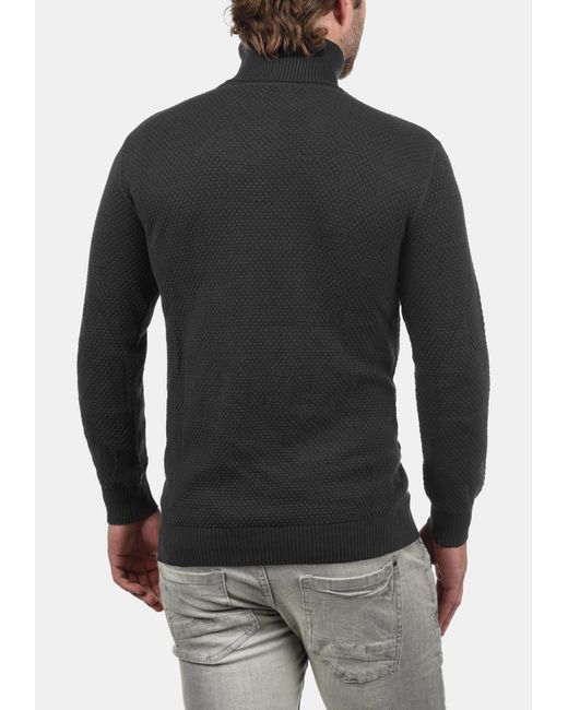 Solid Rollkragenpullover 'karlos' in Black für Herren