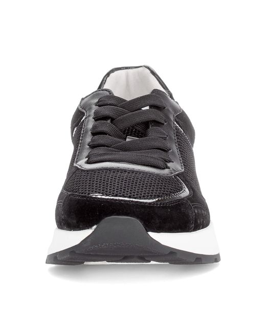 Gabor Black Keilsneaker, Freizeitschuh, Halbschuh, Schnürschuh, Kontrastbesatz an der Ferse