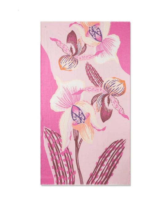 Codello Pink Schal Mit Xl-Blumen-Motiv