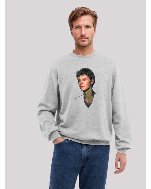 F4NT4STIC Sweatshirt Tv Times Pop Star David Bowie 1977 in Gray für Herren