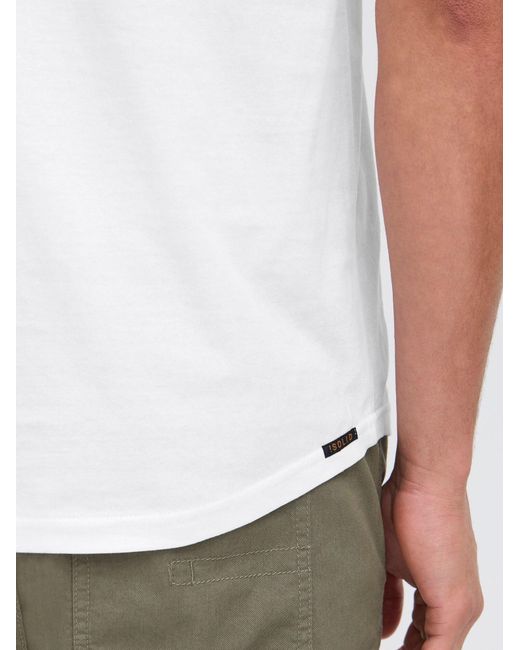 Solid Rundhalsshirt Sdjulisto in White für Herren