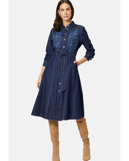 Zero Blue Jeanskleid Mit Gürtel