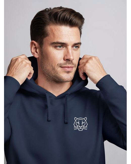 Neverless Sweatshirt Polygon Tiger in Blue für Herren