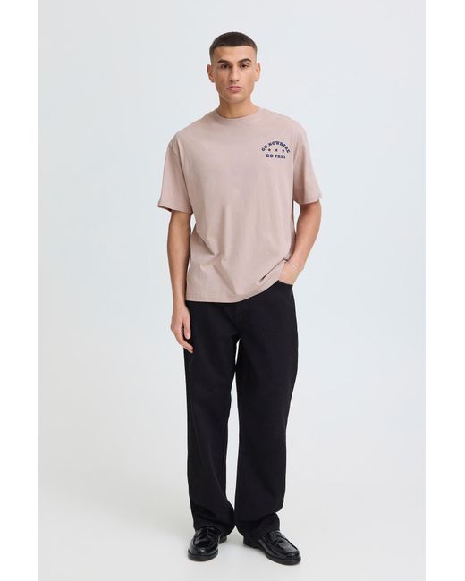 Solid Rundhalsshirt Mit Backprint Sdustance in Pink für Herren