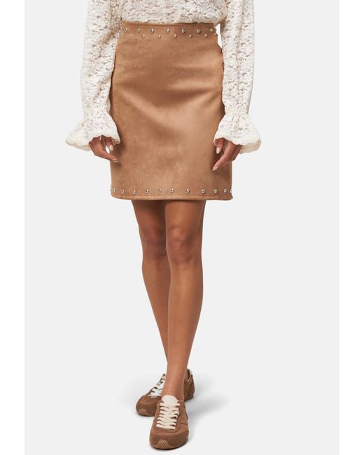 Zero Brown Minirock Lederoptik