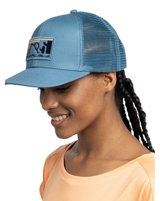 Buff Blue Cap Explore Trucker Cap