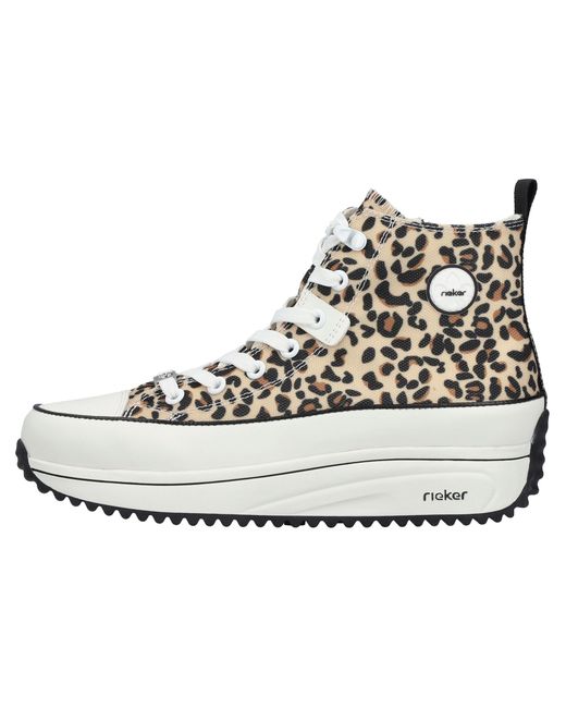 Rieker Metallic Plateausneaker High Top-Sneaker, Schnürboots in bequemer Form