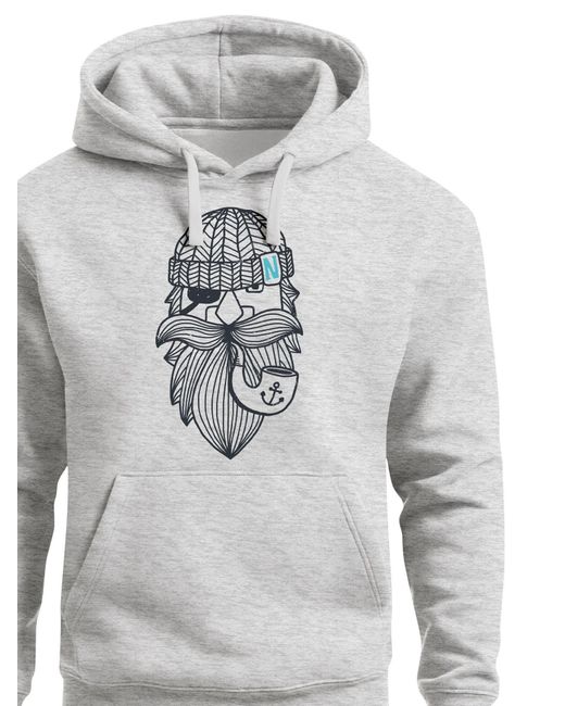 Neverless Sweatshirt Sailor Captain Mit Pfeife in Gray für Herren