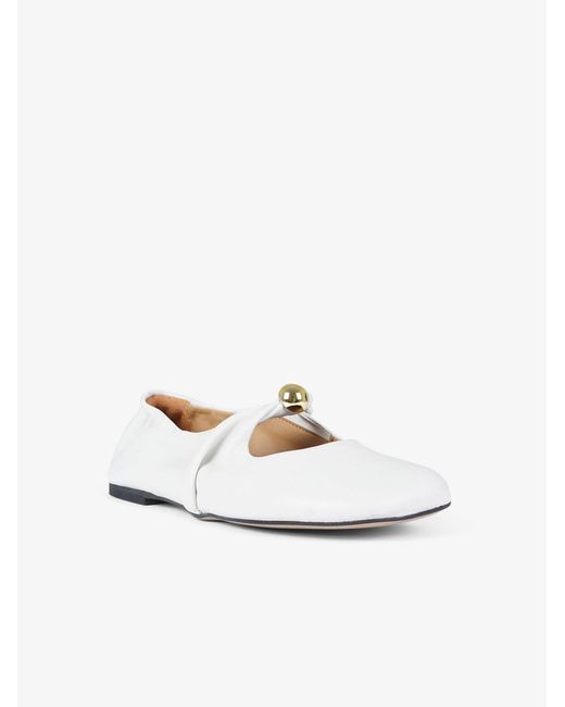 GISÉL MOIRÉ White Ballerinas