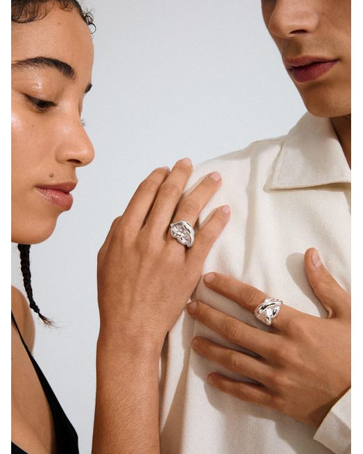 Pilgrim Ring Unfold in White für Herren