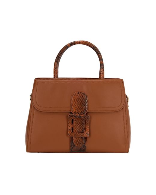 faina Brown Handtasche