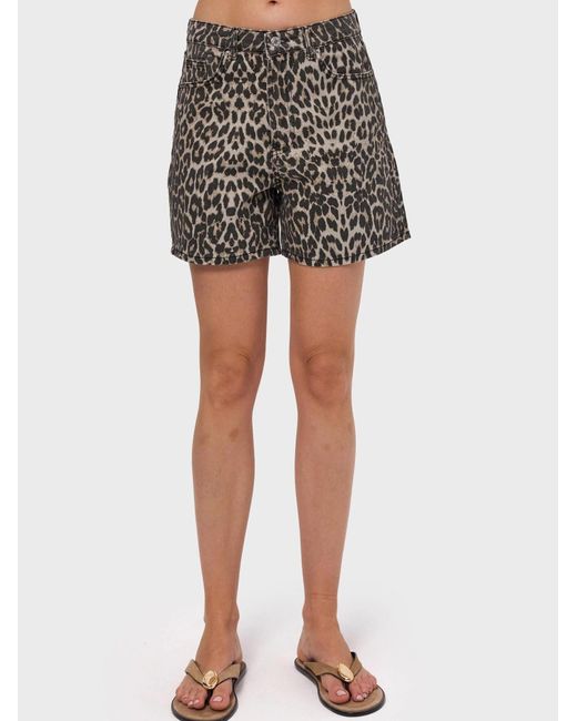 its basic Multicolor Its Basic Jeans Leopard Mom Short