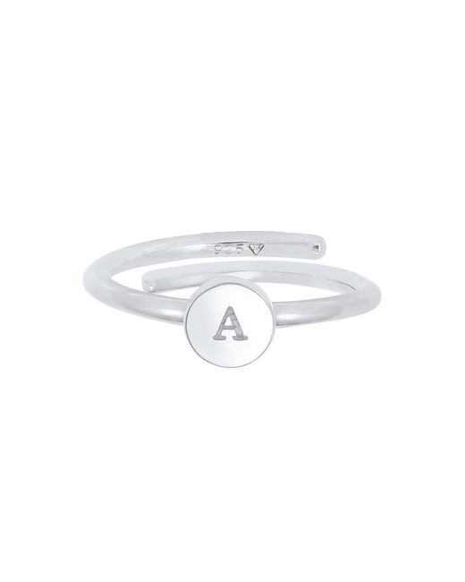 Elli Jewelry Metallic Ring Initial A