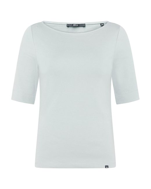 Zero White Basic Shirt Mit U-Boot-Ausschnitt