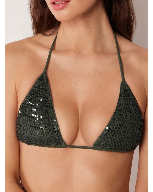 Calzedonia Multicolor Triangle Bikinitop Sequin Net