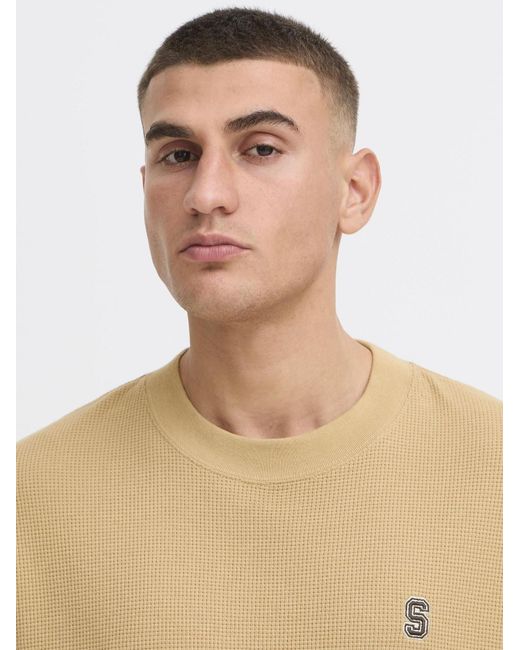 Solid Rundhalsshirt Sdraul in White für Herren